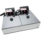Fritadeira Elétrica Industrial 10L 2Cubas AntiChamas Profissional com Tampa Fritadeira Elétrica Industrial 10L 2Cubas AntiChamas Profissional com Tampa