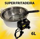 Fritadeira Elétrica Industrial 6 L Redonda Tacho c/ Cabo de Proteção Aço Inoxidável Profissional Fritadeira Elétrica Industrial 6 L Redonda Tacho c/ Cabo de Proteção Aço Inoxidável Profissional