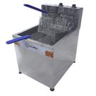 Fritadeira Elétrica Industrial Água e Óleo JL Colombo 18 Litros de Mesa 8.000W com Gabinete em Aço Inox - 220V