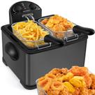 Fritadeira Elétrica Secura 4 L em Aço Inoxidável 1700 W com Timer, Preta