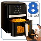 Fritadeira Elétrica Sem Óleo 8L Air Fryer Digital Touch 127V/220V 1600W Com Sensor De Abertura Top