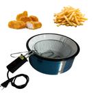 Fritadeira Elétrica Tacho 5 Litros redonda profissional em inox Esmaltada Sem Termostato