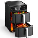 Fritadeira sem óleo Mirtan com cestos duplos 12,6 QT 10 em 1, preta