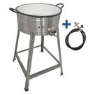 Fritador Fogão Pasteleiro Profissional Alta Pressão Inox C/ Tacho Esmaltado Número 16 Pastel Salgados Batata Porções