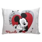 Fronha Avulsa KazzaVip Malha 100% Algodão Disney Estampa Localizada Mickey Lovers 48cmx68cm Branco