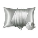 Fronha Bedsure Satin Grey Zipper King Size, conjunto de 2