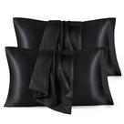 Fronha Bedsure Satin para cabelo e pele Queen Black, pacote com 4