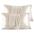 Fronha Bedsure Satin para cabelo/pele Queen, pacote com 4 unidades, 50x75cm, bege