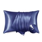 Fronha Bedsure Satin para pele de cabelo, azul marinho, conjunto King de 2
