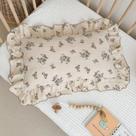 Fronha BuLuTu Toddler de algodão floral 50x36cm com babados