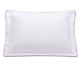 Fronha com Vivo Basics Branco e Violeta - 200 Fios Fronha com Vivo Basics Branco e Violeta - 200 Fios