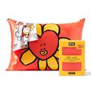 Fronha de cetim Kitsch x BT21 (Tata) para cabelo e pele branca