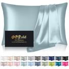 Fronha de seda DKBSlik Mulberry Silk Queen Size azul aqua