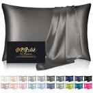 Fronha de seda DKBSlik Mulberry Silk Tamanho padrão cinza escuro