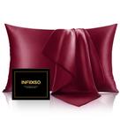 Fronha de seda INFIIXSO Mulberry Silk tamanho padrão Borgonha
