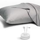 Fronha GroundLuxe Grounding de algodão orgânico cinza Queen