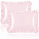 Fronha Homiest Ruffle Satin Queen Size Blush Pink, conjunto de 2 Fronha Homiest Ruffle Satin Queen Size Blush Pink, conjunto de 2