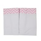 Fronha Infantil Estampada Travesseiro Bebe 2 peças Malha Penteada 30x40cm Antialérgico 100 algodão lavável Macio Anti Refluxo Antiacaro Rosa Chevron