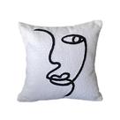 Fronha minimalista em preto e branco Line Art 45x45cm Plush
