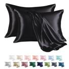 Fronha MR&HM Silk Satin para cabelo e pele, pacote com 2 unidades pretas