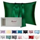Fronha Roseward 20x30" verde esmeralda 22 Momme Silk