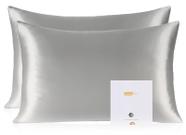 Fronha ZIMASILK 100% Pure Mulberry Silk, pacote com 2 unidades Queen Grey