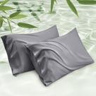 Fronhas Bedsure Cooling, tamanho padrão, pacote com 2 unidades, cinza escuro
