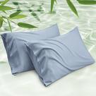 Fronhas Bedsure King Size em Rayon de Bambu - Conjunto com 2 (Cinza e Azul)