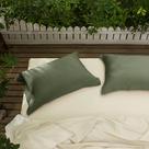 Fronhas CHUFFED Waffle Weave 100% algodão padrão verde-oliva