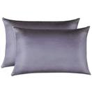 Fronhas de seda Jocoku 100% Mulberry, conjunto de 2 fronhas Queen Grey