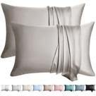Fronhas de seda WLOSJ 100% Silk, pacote com 2 fronhas queen size, cinza