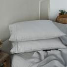 Fronhas King Linens 100% linho francês cinza 50x100cm - pacote com 2
