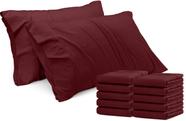 Fronhas, pacote de roupa de cama Utopia, 12 camas queen size, 50 x 75 cm, cor de vinho