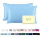 Fronhas Suatien Silk, tamanho padrão, pacote com 2 unidades, azul celeste
