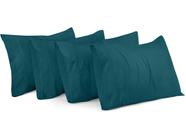 Fronhas Utopia Bedding King 20x40cm, pacote com 4 pacotes de microfibra azul-petróleo