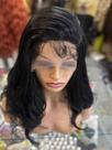 Front lace peruca curta preta lisa premium natural 30cm babyhair
