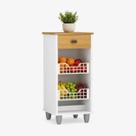 Fruteira 2 Cestos 1 Gaveta Aurora 79cm X 36cm X 33cm