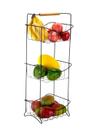 Fruteira Aramada Tripla De Chão Eco Design Cozinha Cesto Aramado Preto Arthi