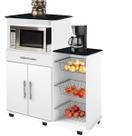 Fruteira Balcao Tamara Com 06 Rodizios Branco / Marmorizado