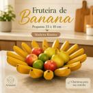 Fruteira Banana Pequena Madeira Rústica Nogueira 33x10cm