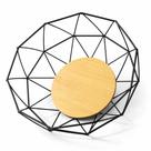 Fruteira Bowl Preta Fosca com Base em Madeira Natural Design Premium e Estilo Moderno WESTING by BSMIX