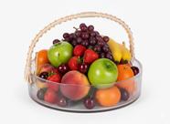 Fruteira Centro De Mesa Com Alça Linha Arrow Em Vidro