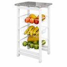 Fruteira Chão Cozinha 3 Cestos Extra Forte Tampo Granito Cor:Branco