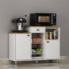 Fruteira Chão Nora Multiuso Flex 3 Portas Gaveta Mobilihouse Cinamomo Com Branco Acetinado