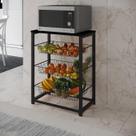 Fruteira com Suporte para Micro-ondas Barcelona Aço Preto Cesto Preto Tampo Preto