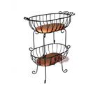 Fruteira Cozinha Madeira Dupla Ferro Preta 60 Cm. - Qualidade Garantida