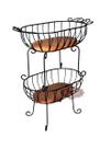 Fruteira Cozinha madeira dupla ferro Preta 60 cm