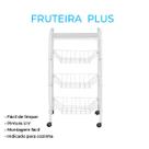 Fruteira De Chão Com Rodinhas 3 Andares Aço Multiuso Cozinha