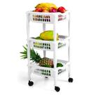 Fruteira De Chão Cozinha Com 3 Cesto Modular Plástico - Monte Líbano