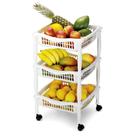 Fruteira De Chão Cozinha Com 3 Cestos Multiuso Plástico - Monte Líbano